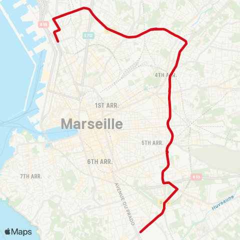 RTM Arenc Euroméditerranée - Métro Rond Point du Prado map