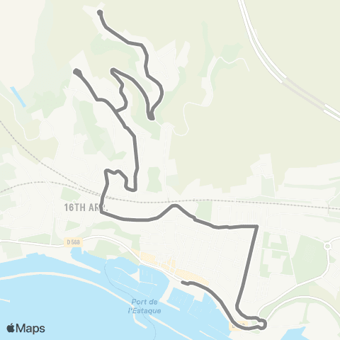 RTM Estaque Port - Rochers de l'Estaque map