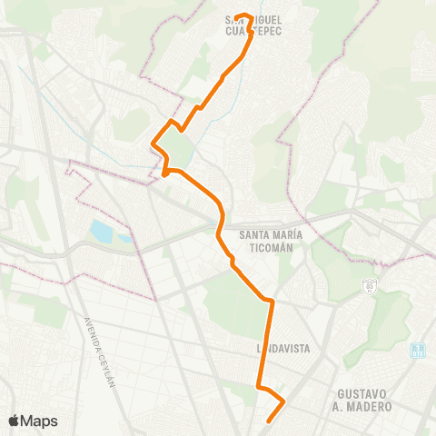 RTP Colonia el Tepetatal (el Charco) - Metro Potrero map