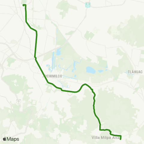 RTP Villa Milpa Alta - Metro Tasqueña map