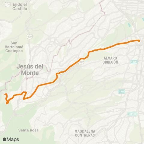 RTP Chimalpa - Metro Tacubaya map