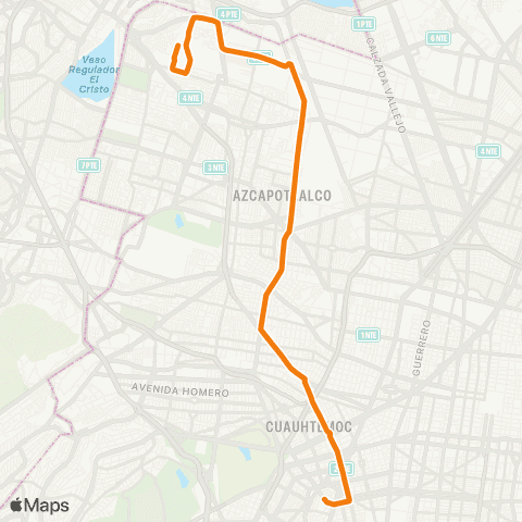 RTP Metro el Rosario - Parque México por Cuitláhuac map