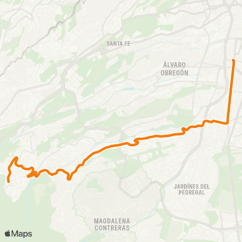 RTP Santa Rosa Xochiac - Metro Mixcoac map