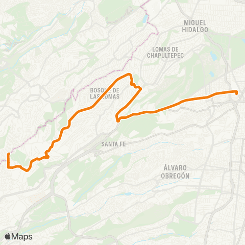 RTP Col. Navidad (las Piedras) - Metro Tacubaya map