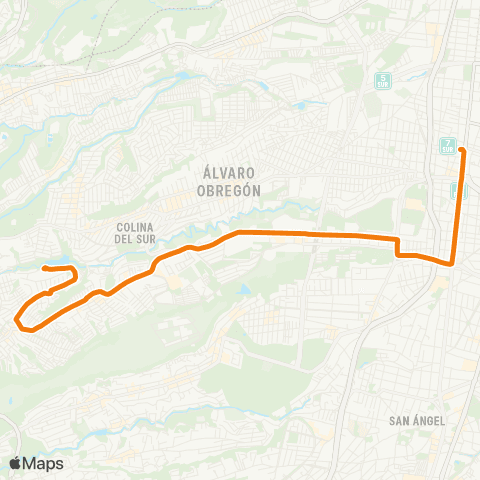 RTP Tepeaca - Metro Mixcoac map