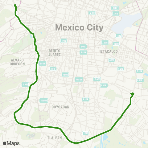 RTP Toreo - Metro Constitución de 1917 (Expreso) map