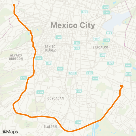RTP Toreo - Metro Constitución de 1917 map