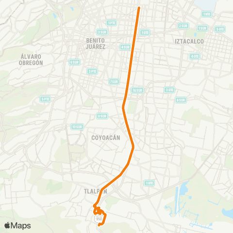 RTP Izazaga - San Pedro Martir por Fovissste map