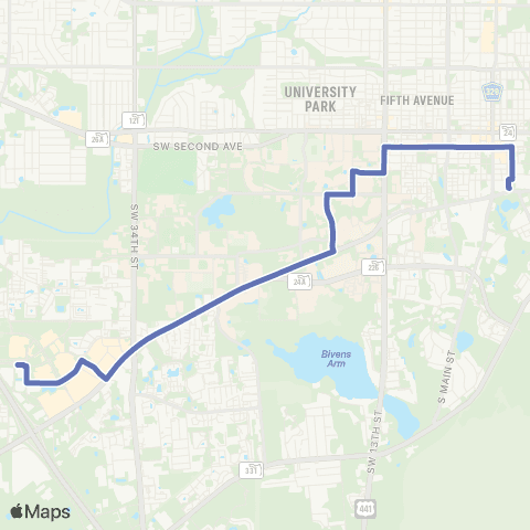 RTS Downtown Station to Butler Plaza map