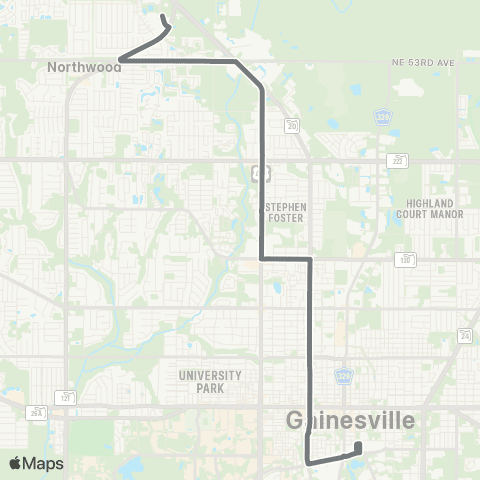 RTS Downtown Sta to N Walmart Supercenter map