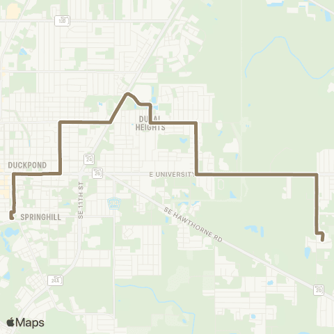 RTS Downtown Station To Eastwood Meadows map