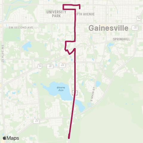 RTS US 441 to Alight Apartments map