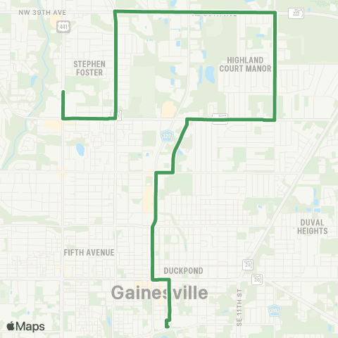 RTS Downtown Sta To NW 13 Street / NW 23 Av map