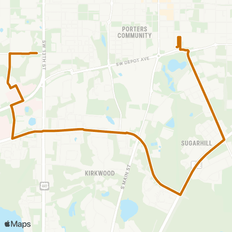 RTS Beaty Towers To Rosa Parks Downtown Sta map