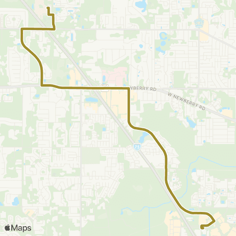 RTS Butler Plaza to Santa Fe College map