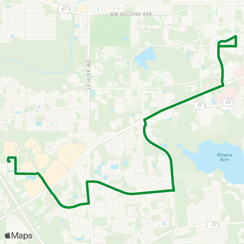 RTS Reitz Union to Butler Plaza Transfer Sta map
