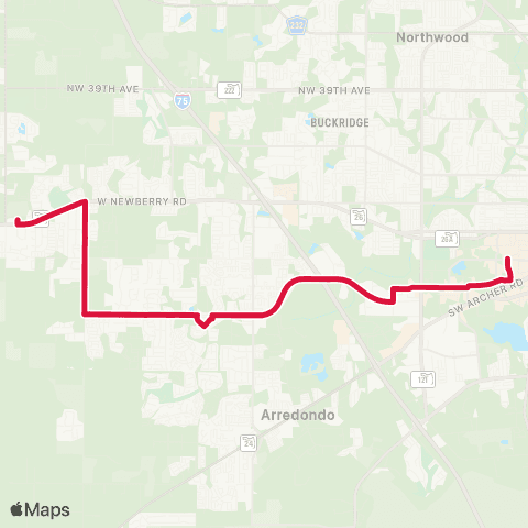 RTS Reitz Union to Jonesville map