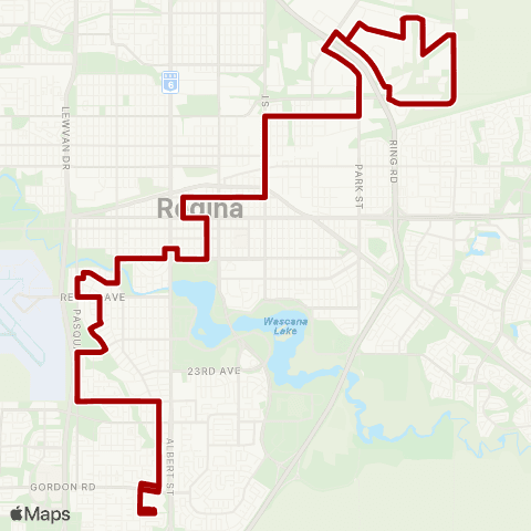 Regina Transit Normandy Heights - Eastview map