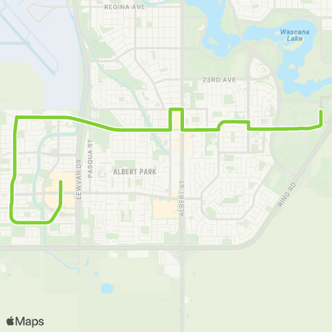 Regina Transit Harbour Landing - University map