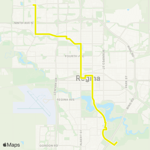 Regina Transit University - Rochdale Express map