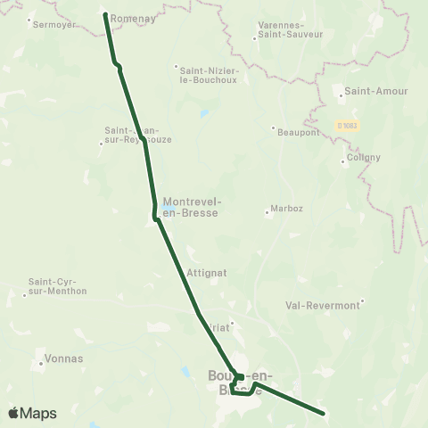 Rubis Roumenay / Montreval-en-Bresse - Bourg-en-Bresse - Ceyzériat map