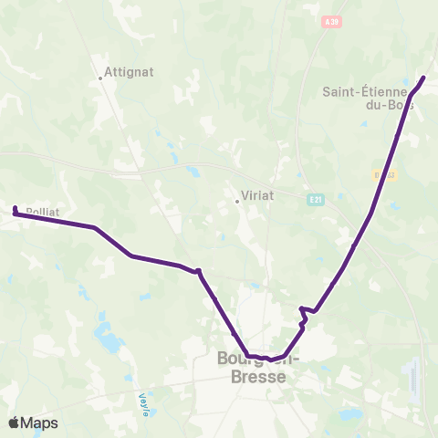 Rubis Polliat - Bourg-en-Bresse - St-Étienne-du-Bois map
