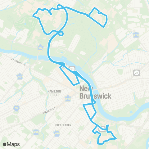 Rutgers (New Brunswick) Weekend 1 map