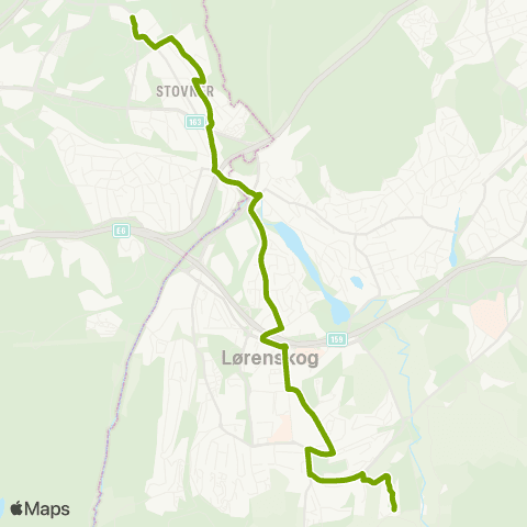 Ruter Nesåsen - Stovner map