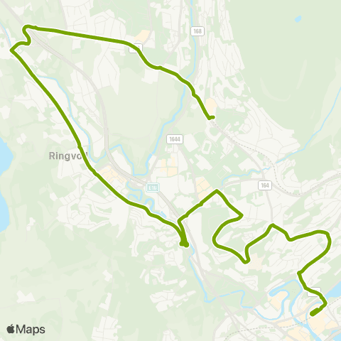 Ruter Kolsås - Vøyenenga - Sandvika map