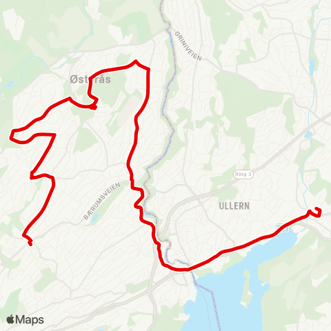 Ruter Bekkestua - Østerås - Skøyen map