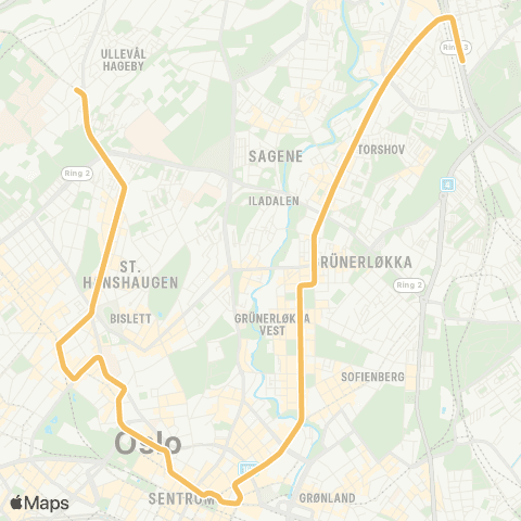 Ruter Grefsen st [4311] - Rikshospitalet map