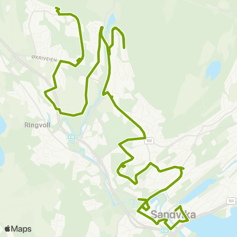 Ruter Rykkinn - Kolsås - Sandvika map
