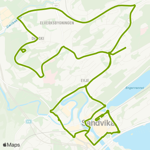 Ruter Sandvika - Gjettum map