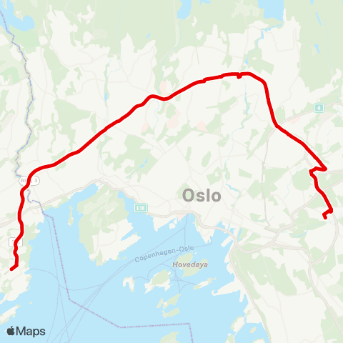 Ruter Fornebu vest - Brynseng T map