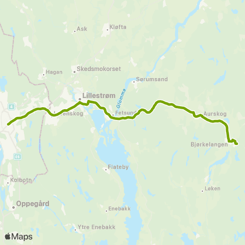 Ruter Eidslia - Helsfyr map