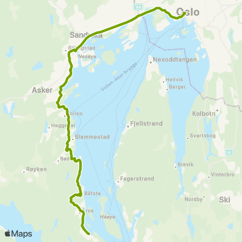 Ruter Sætre - Slemmestad - Nationaltheatret map