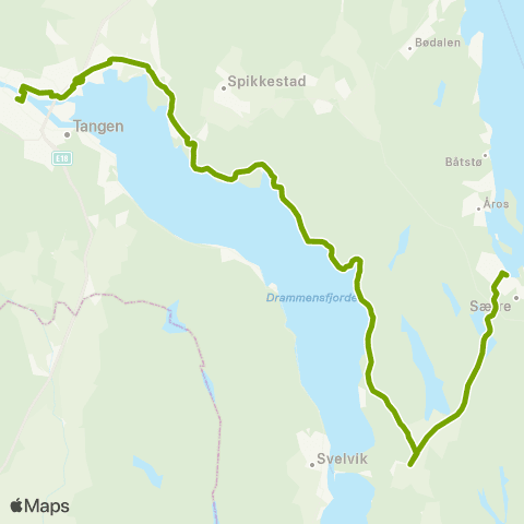 Ruter Drammen - Hyggen - Åsheim - Sætre map