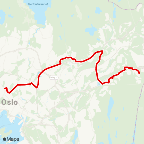 Ruter Ellingsrudåsen - Bislett map