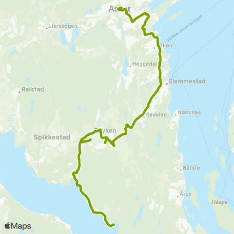 Ruter Hyggen - Bråset - Slemmestad ( - Asker) map