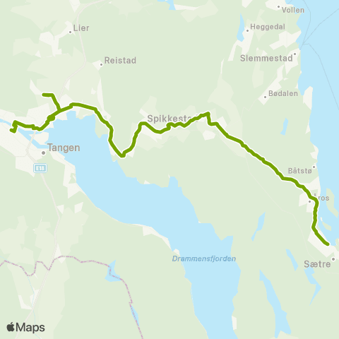 Ruter Drammen - Lahell - Røyken - Sætre map