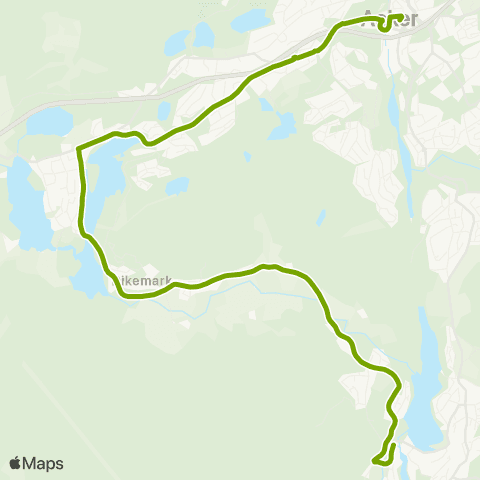 Ruter Asker - Dikemark - Heggedal map