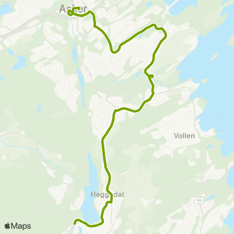 Ruter Heggedal - Blakstad - Asker map
