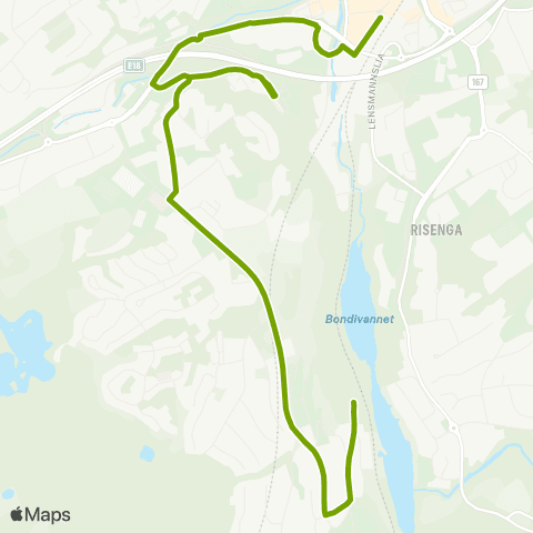 Ruter Asker - Borgen - Bondivann stasjon map