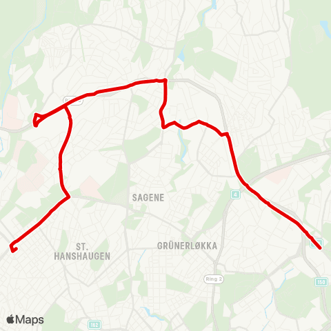 Ruter Buss for linje 4 map