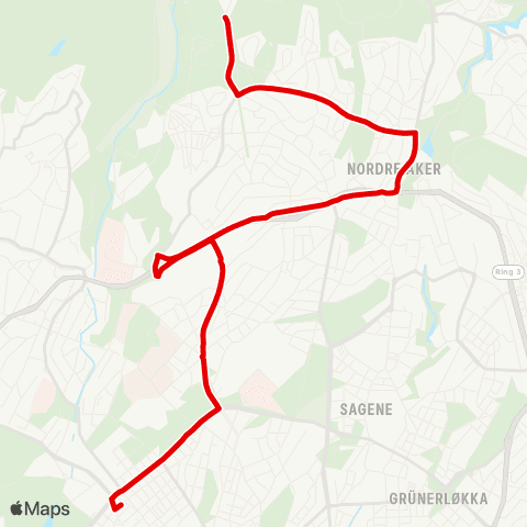 Ruter Buss for linje 5 map