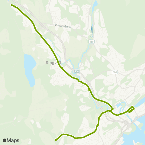 Ruter Sandvika - Tanum - Skui map