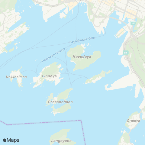 Ruter Langøyene map