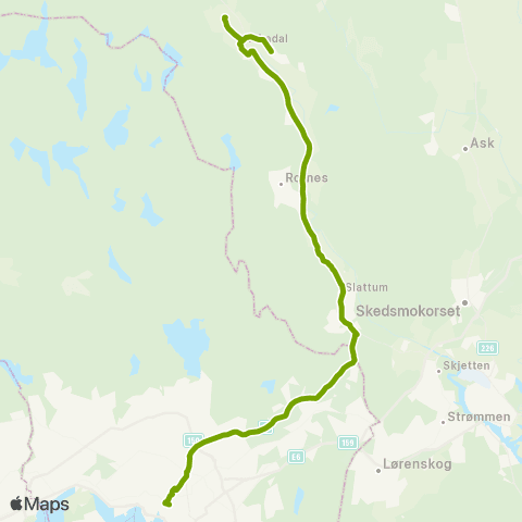 Ruter Kongskog / Hellerudhaugen - Oslo bussterminal map