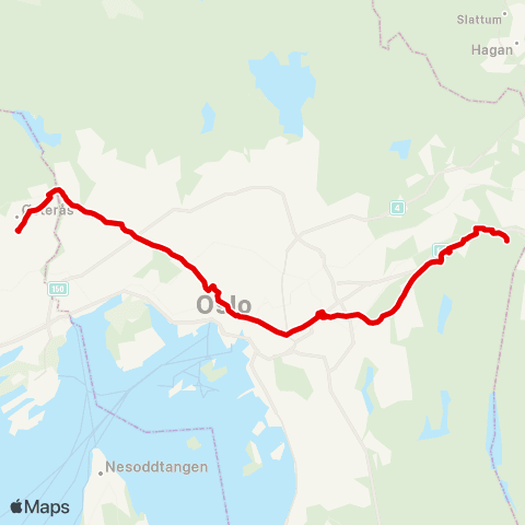 Ruter Østerås T - Ellingsrudåsen map