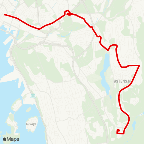 Ruter Jernbanetorget - Skullerud T map